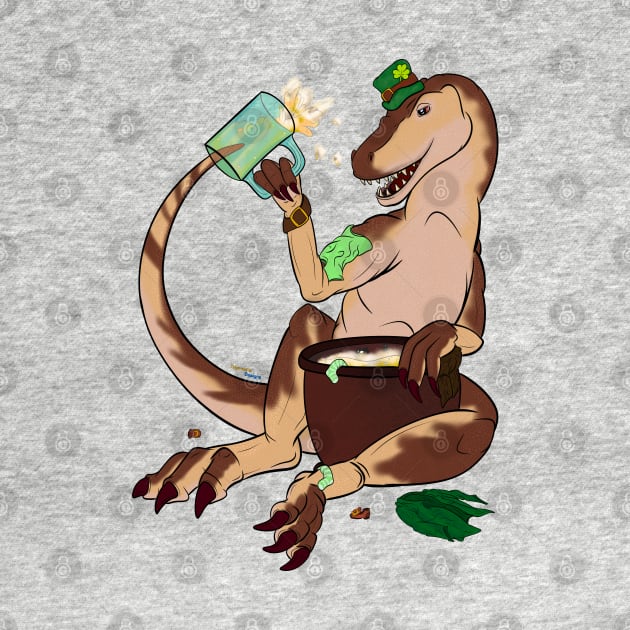 HoliDinos St. Patrick’s Day: Muddled Megalosaurus by tygerwolfe